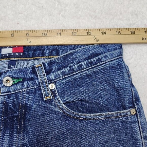 Vintage Tommy Hilfiger Jeans Mens 31x32 Blue Medium Wash Denim  90s - Picture 3 of 8
